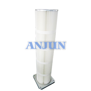 Customized flange cover Cylinder pleated air filter for dust filtration system 