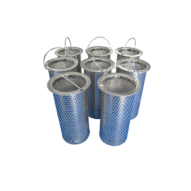 Basket filter element strainer