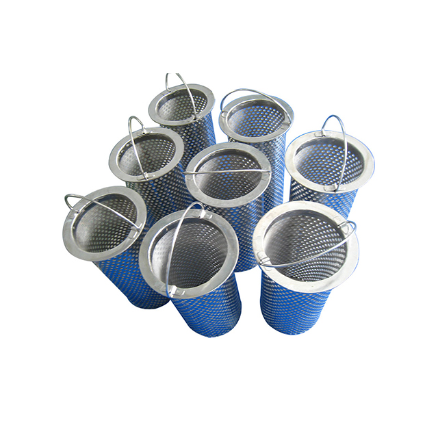 Basket filter element strainert